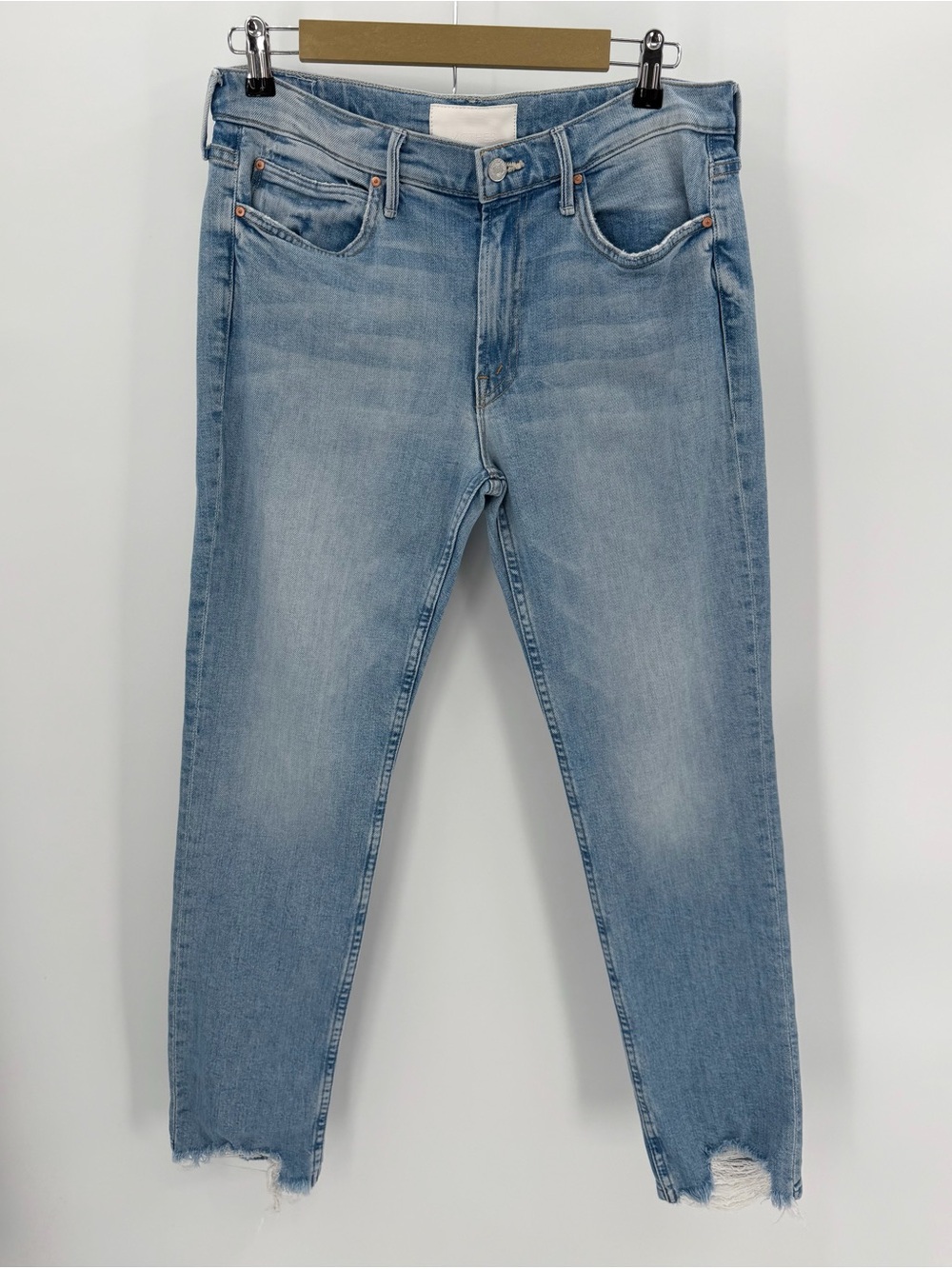 Mother Superior Jeans Women 30 Blue The Flirt Fray I Confess High Waist Raw Hem